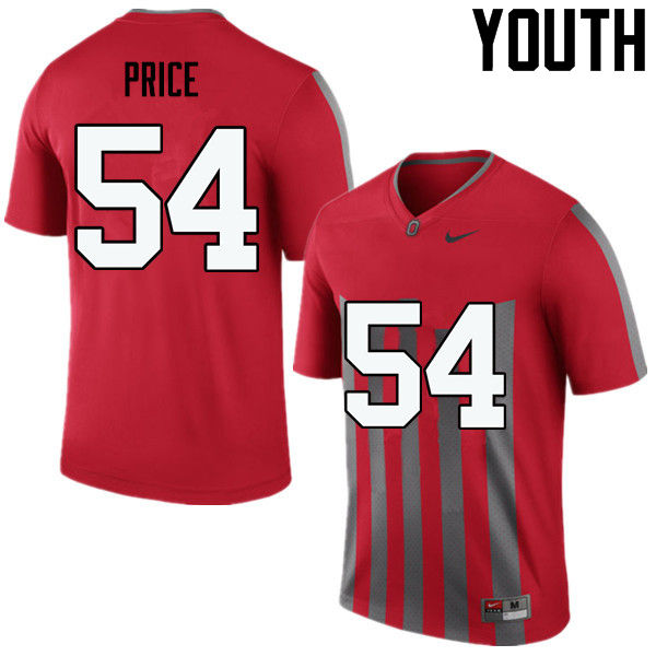 Youth Ohio State Buckeyes #54 Billy Price College Football Jerseys Game-Throwback